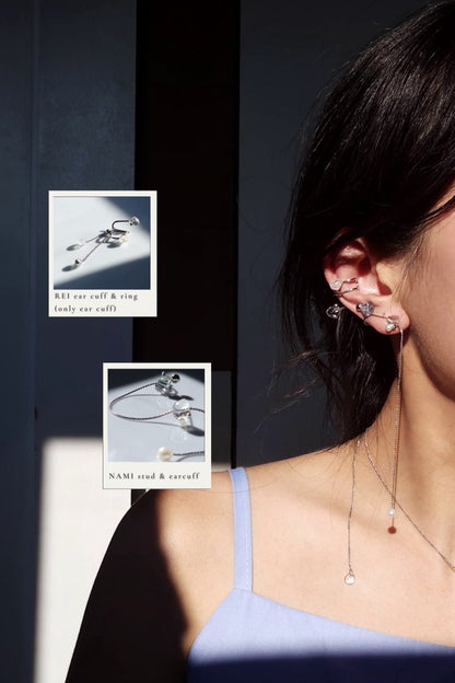REI silver / multiway ear cuff & ring