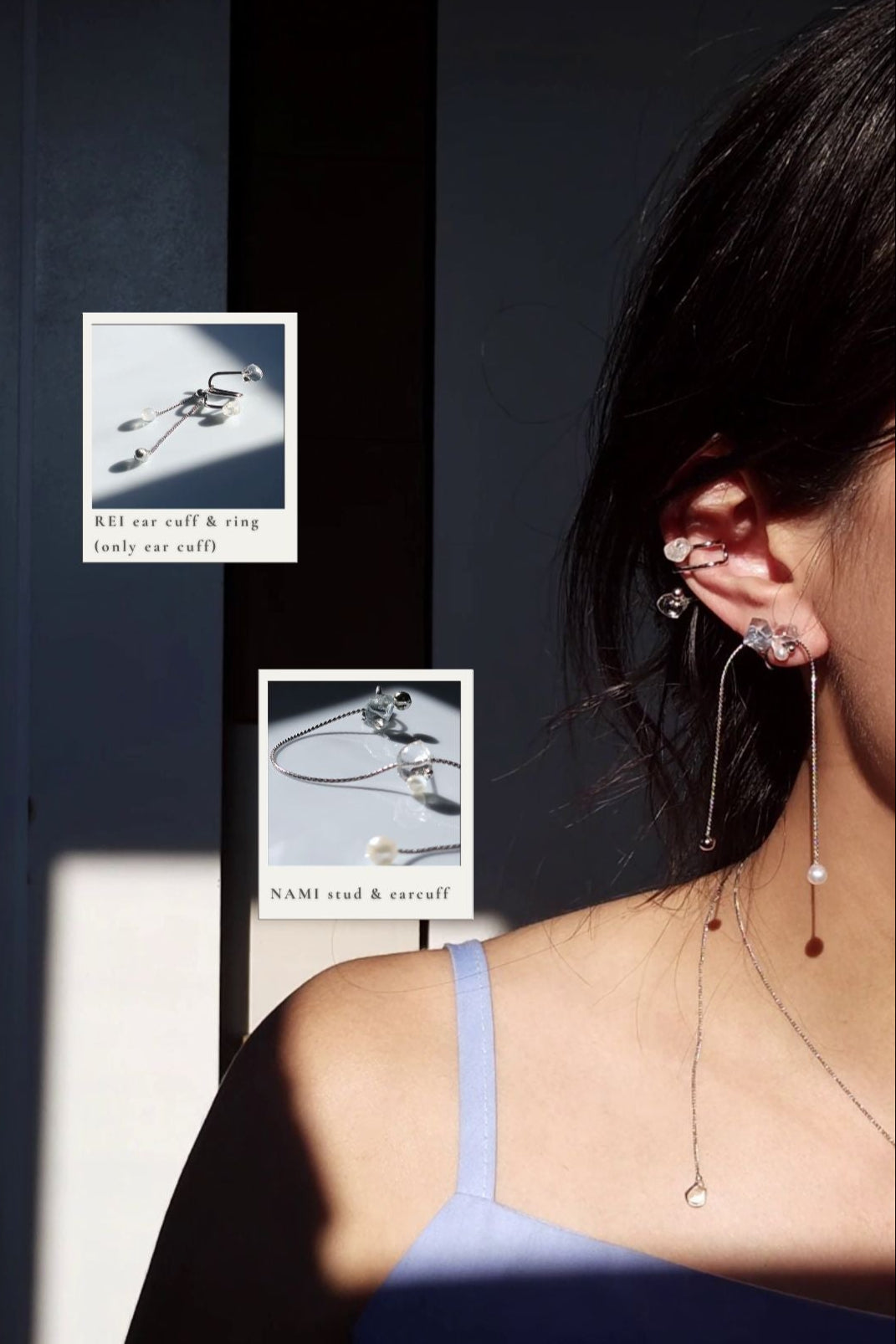 REI silver / multiway ear cuff & ring