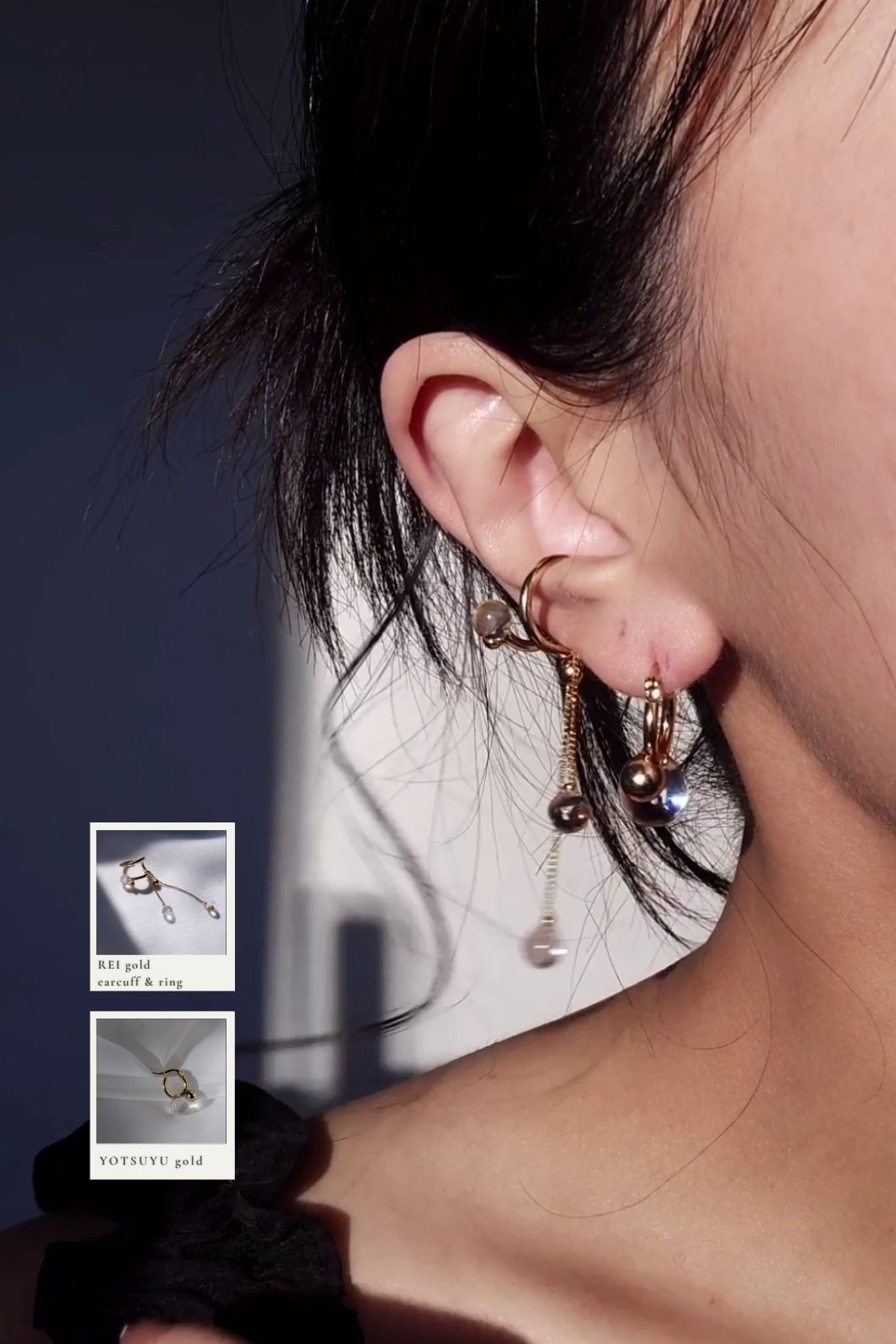 REI gold / ear cuff & ring