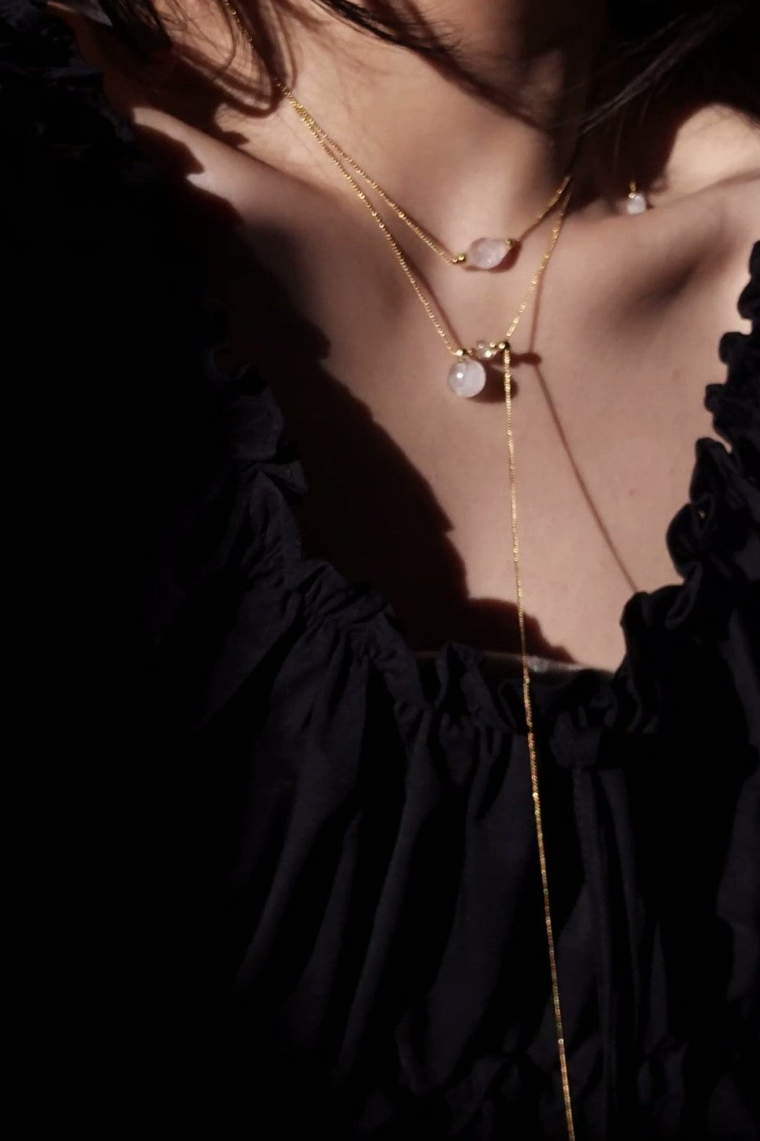 REI gold / multiway orb necklace