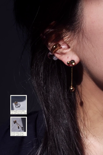 REI gold / reversible ear cuff