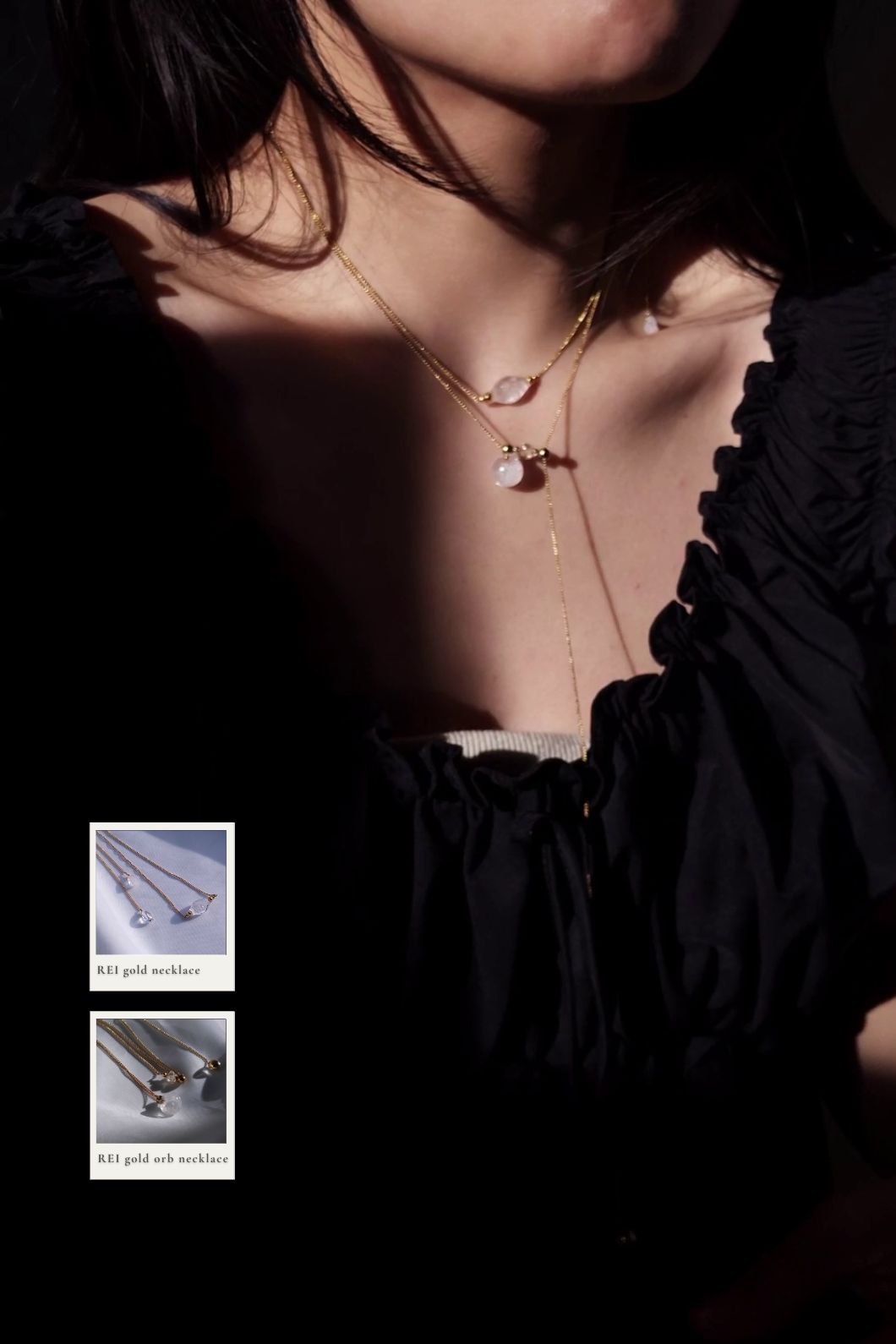 REI gold / sculpted necklace