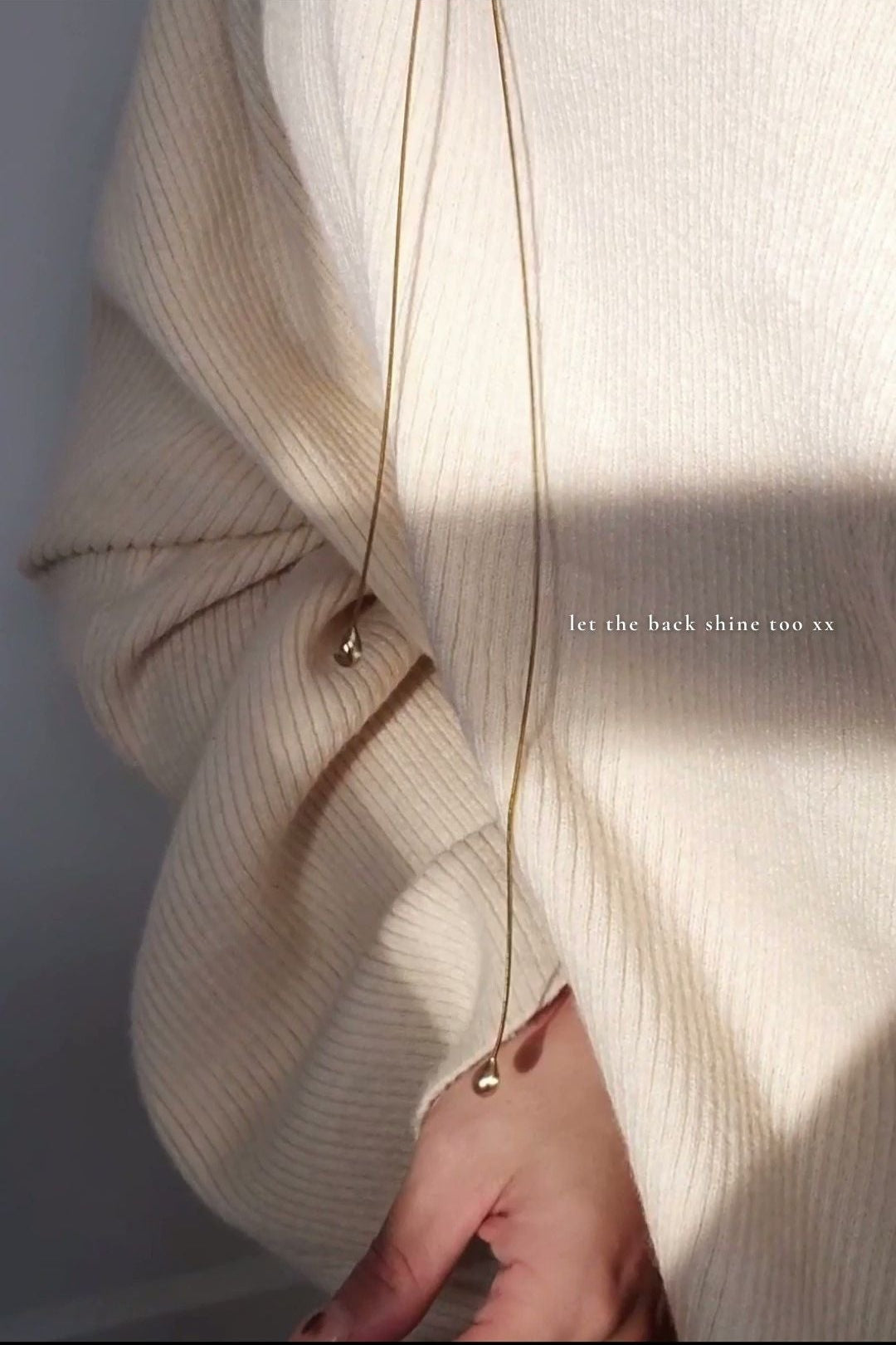 REI gold / tie necklace - flow