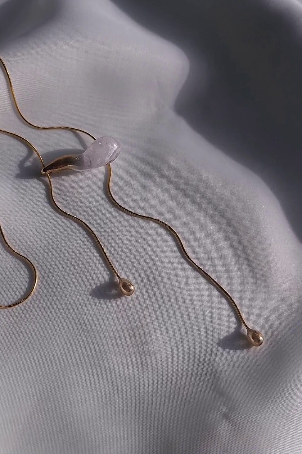 REI gold / tie necklace - flow