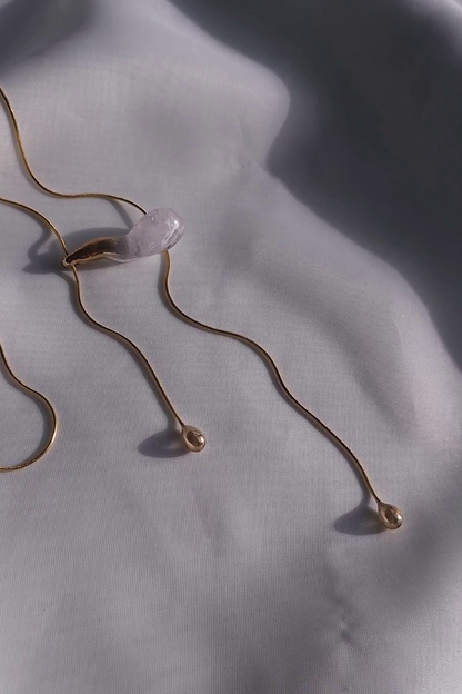 REI gold / tie necklace - flow