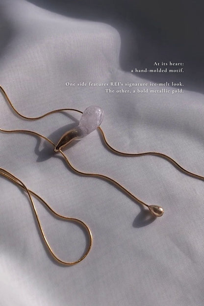 REI gold / tie necklace - flow