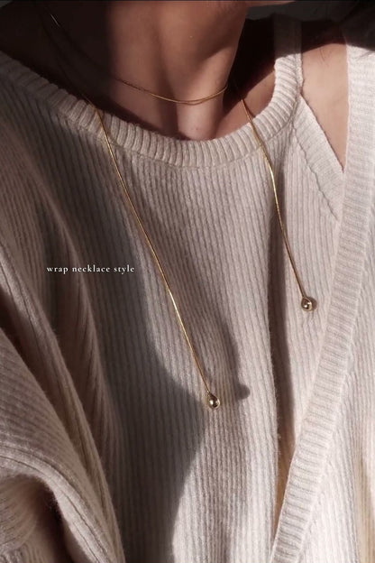 REI gold / tie necklace - flow