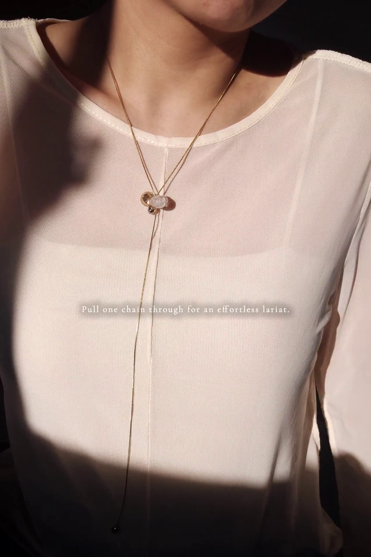 REI gold / tie necklace - triangle