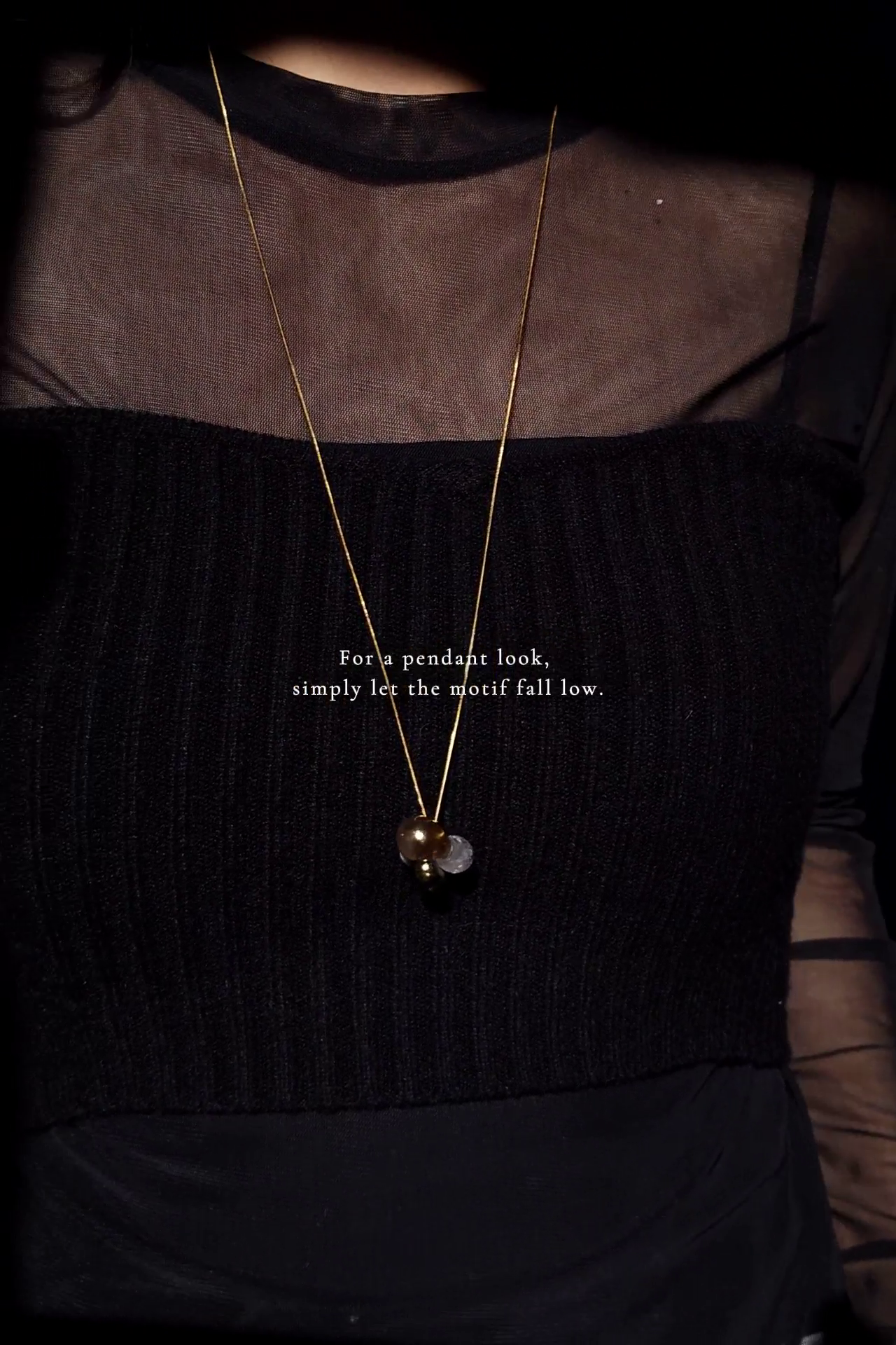 REI gold / tie necklace - triangle