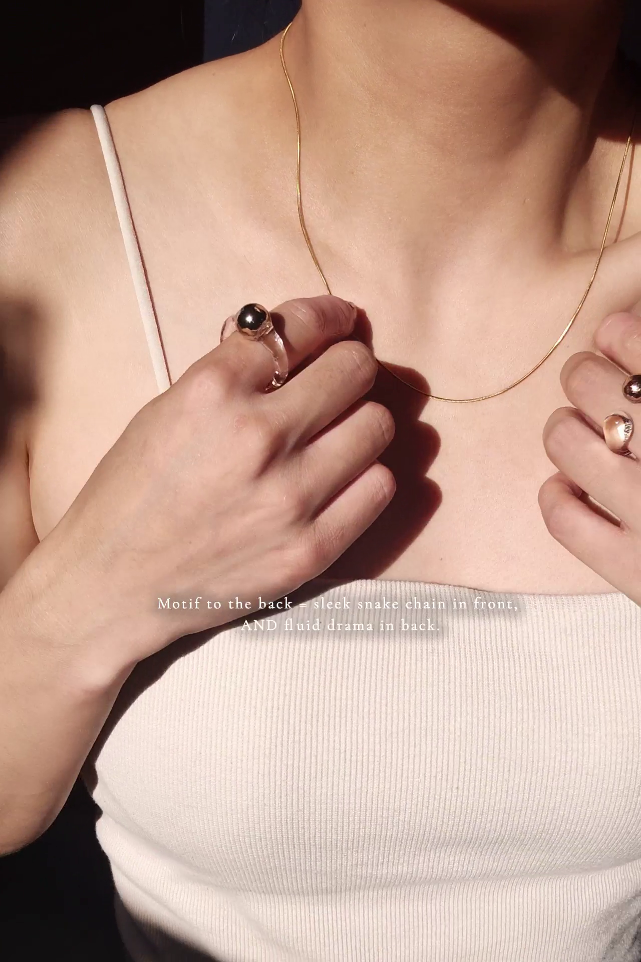 REI gold / tie necklace - triangle