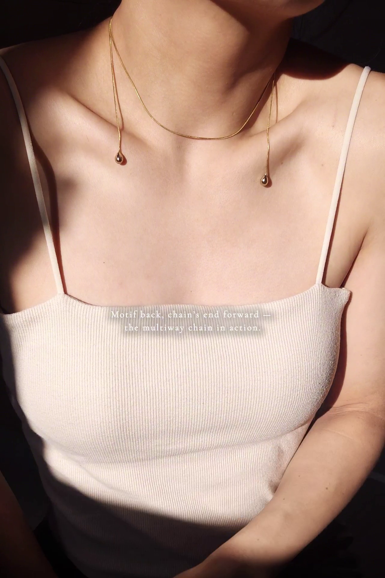 REI gold / tie necklace - triangle