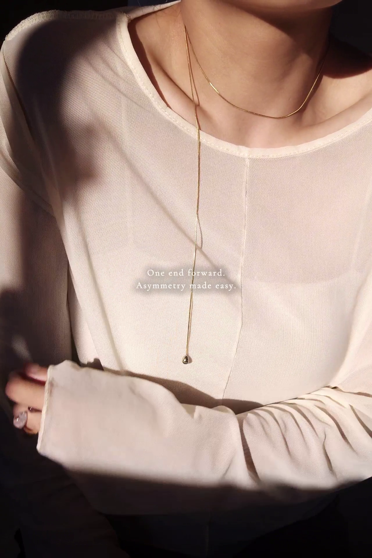 REI gold / tie necklace - triangle