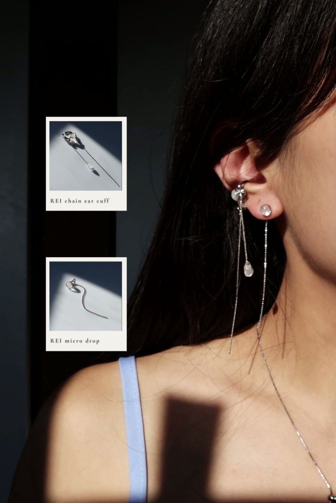 REI silver / multiway chain ear cuff