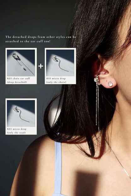 REI silver / multiway chain ear cuff