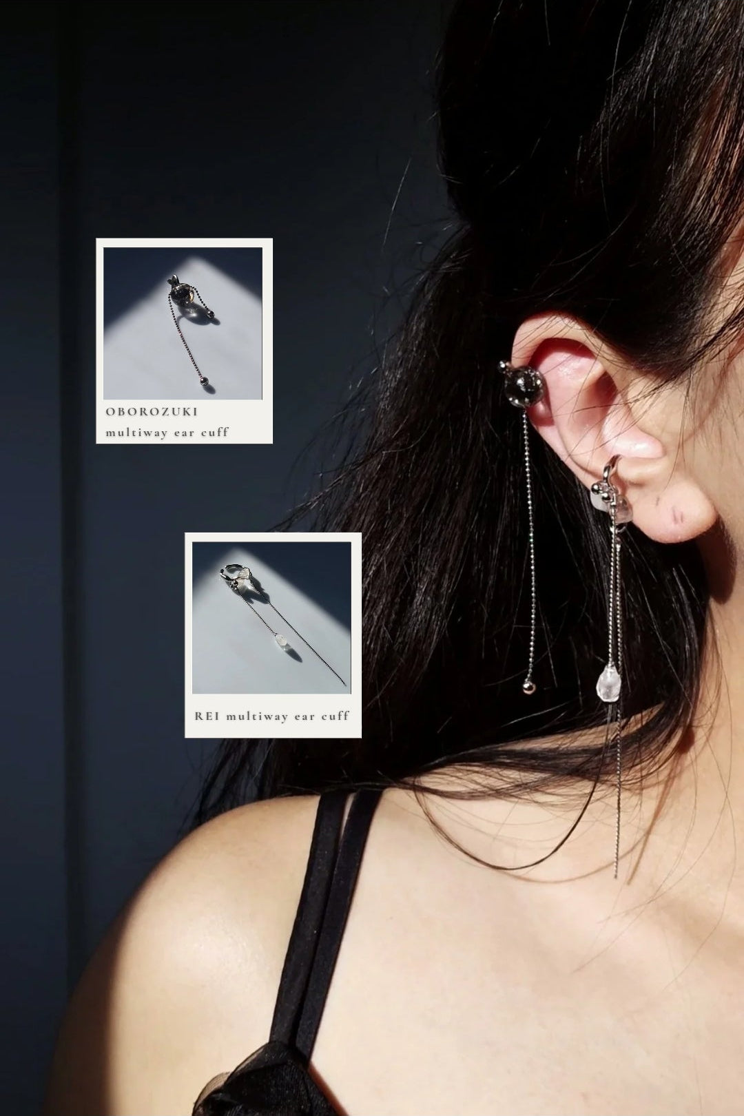 REI silver / multiway chain ear cuff