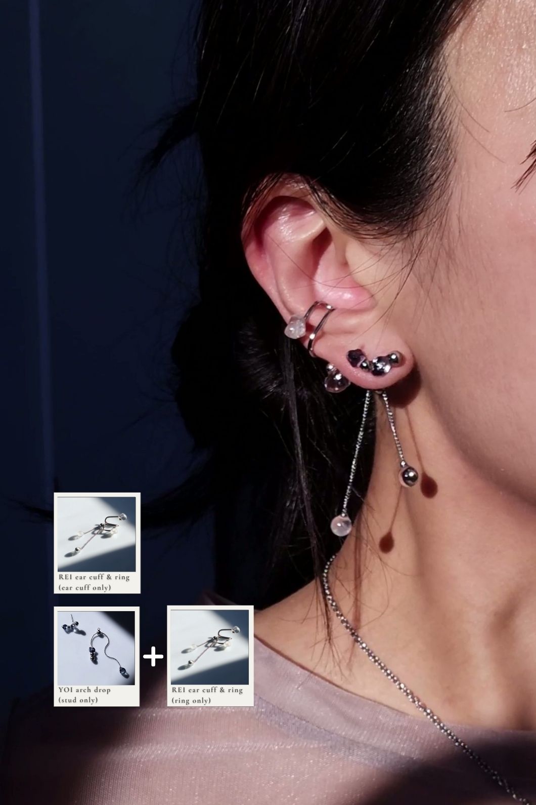 REI silver / ear cuff & ring