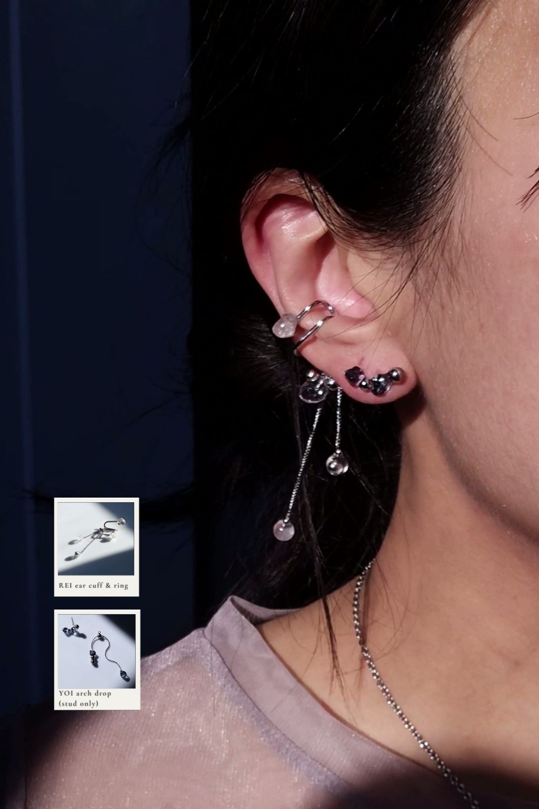 REI silver / ear cuff & ring