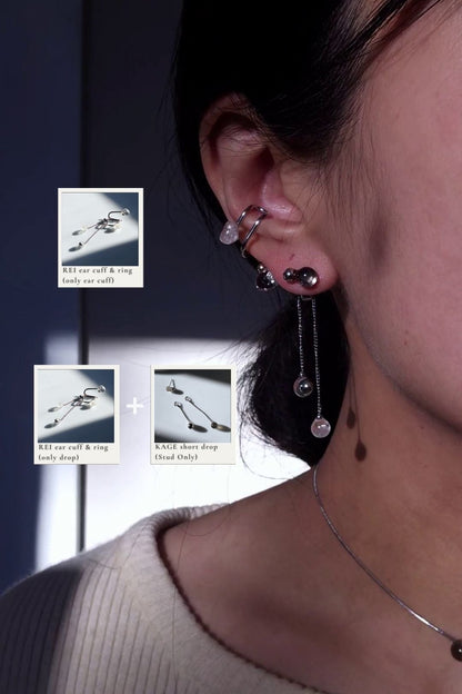 REI silver / multiway ear cuff & ring