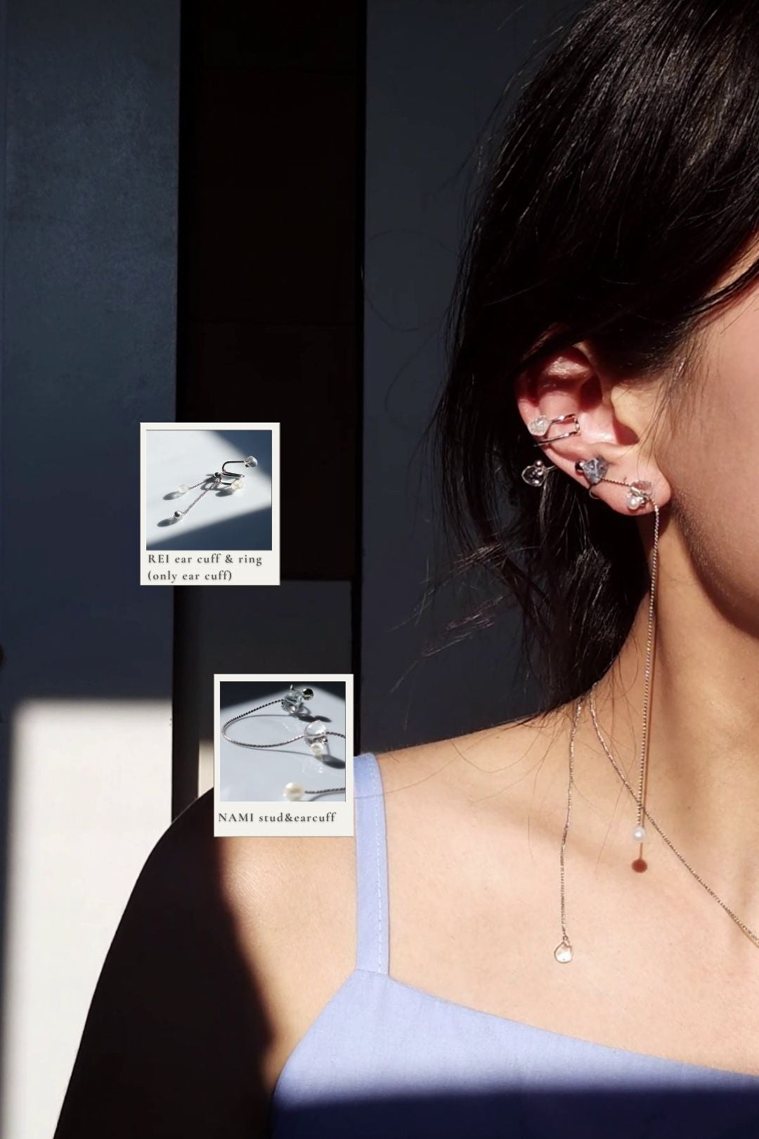 REI silver / multiway ear cuff & ring