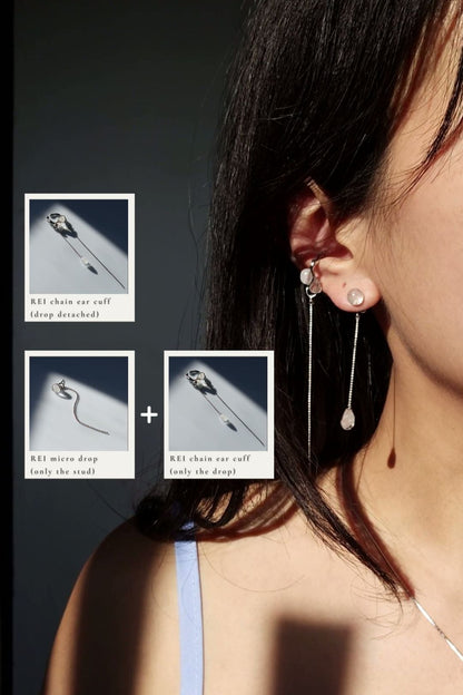REI silver / multiway chain ear cuff