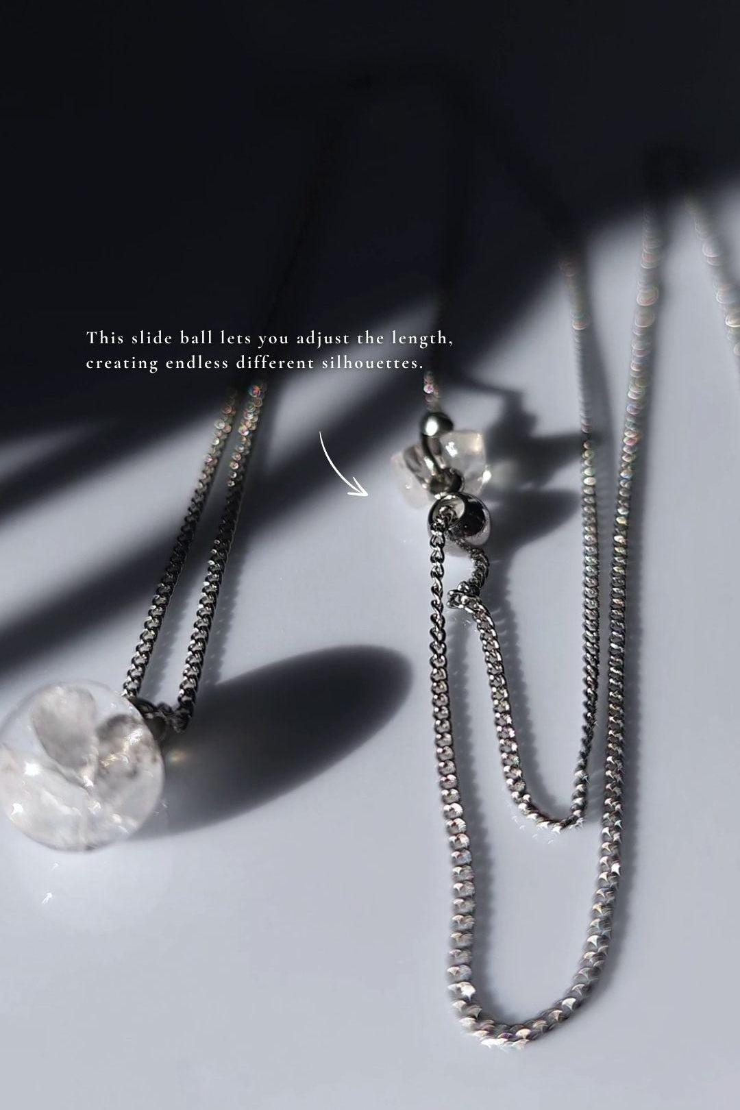 REI silver / multiway orb necklace