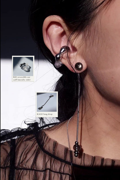 REI silver / reversible ear cuff