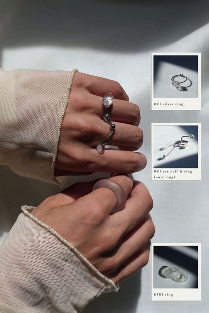 REI silver / multiway ear cuff & ring