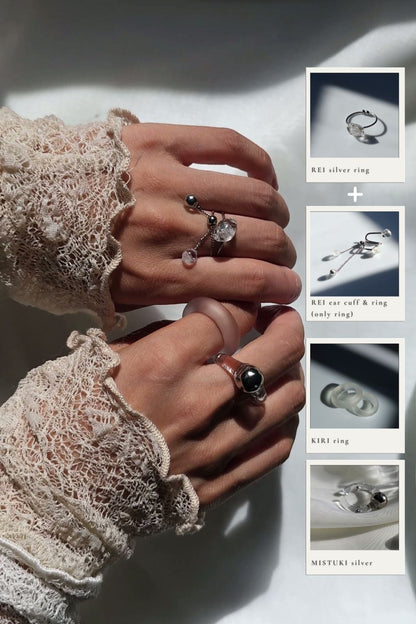 REI silver / multiway ear cuff & ring