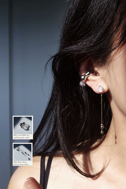 REI silver / reversible ear cuff