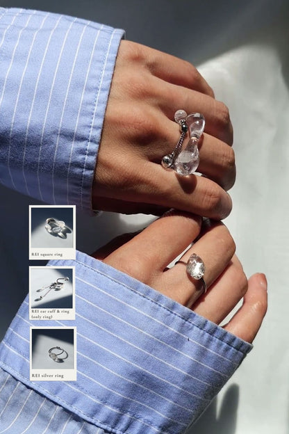 REI silver / square ring