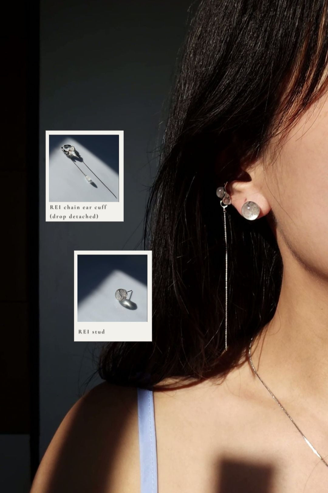 REI silver / multiway chain ear cuff