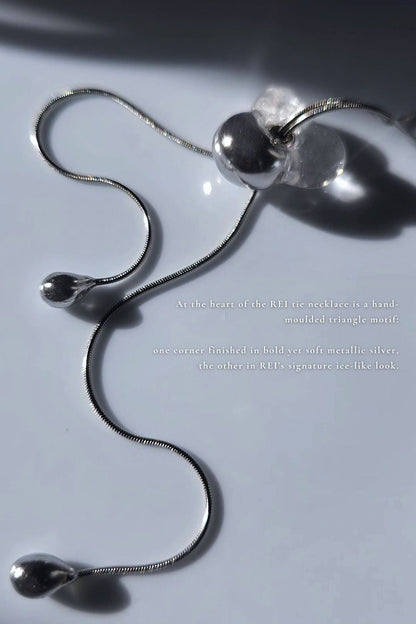 REI silver / tie necklace - triangle