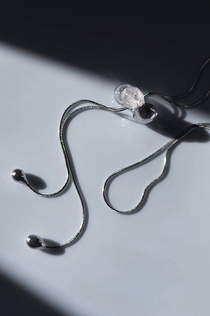 REI silver / tie necklace - triangle