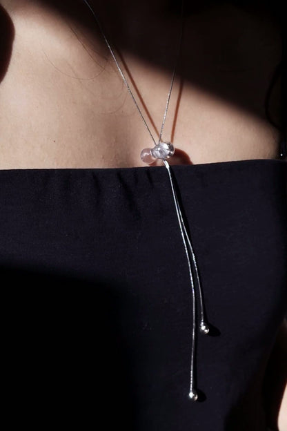 REI silver / tie necklace - triangle