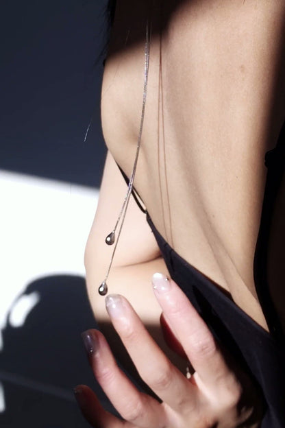 REI silver / tie necklace - triangle