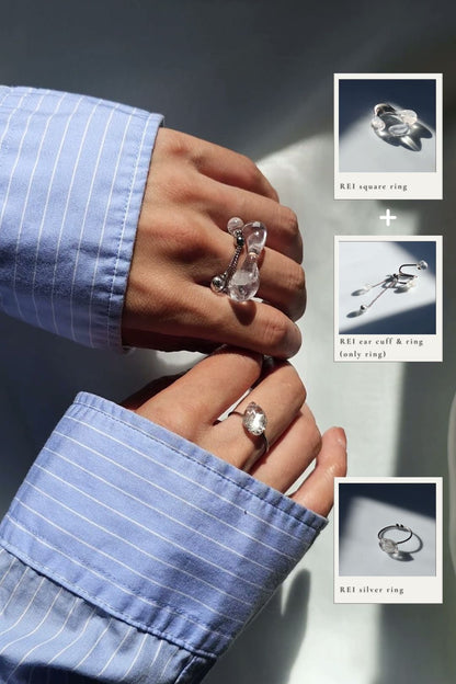 REI silver / multiway square ring