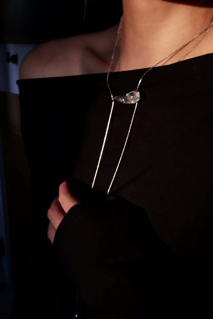 REI silver / tie necklace - flow