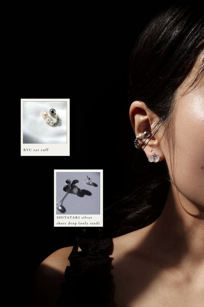 RYU - silver / reversible ear cuff