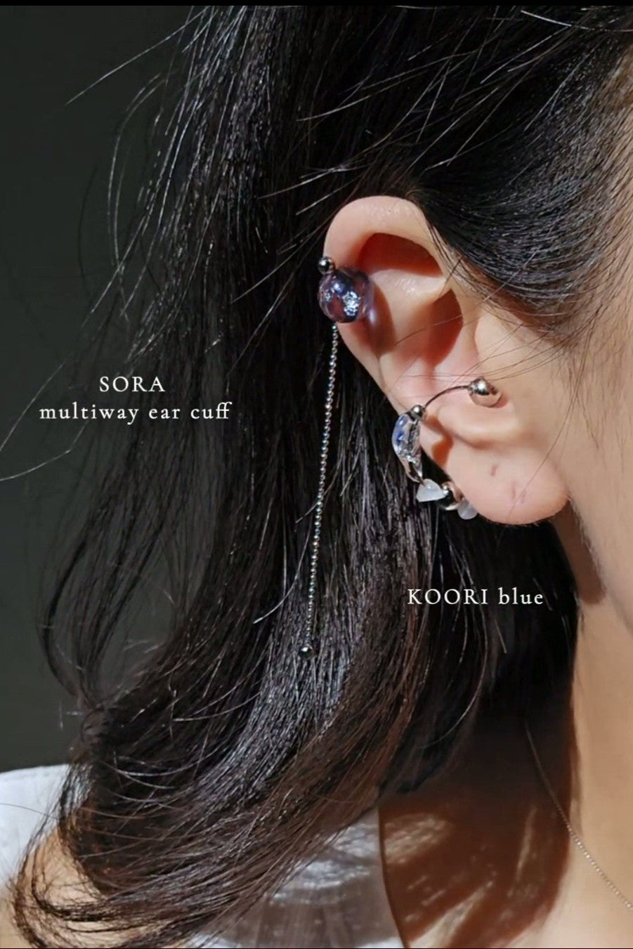 KOORI - blue / multiway ring & ear cuff