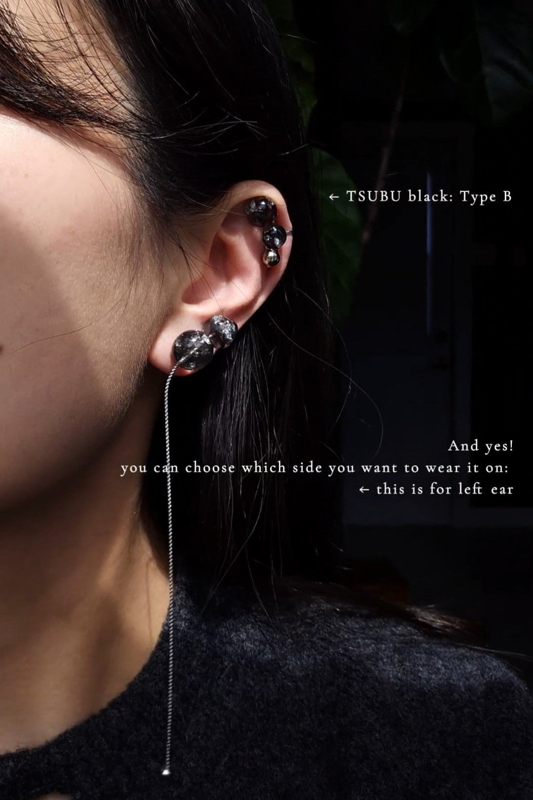 TSUBU mini black / ear climber