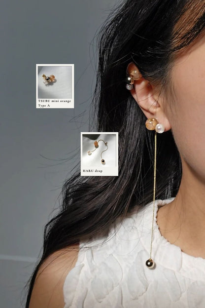 TSUBU mini orange / climber & ear cuff
