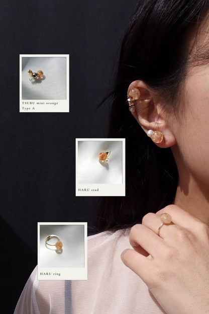 TSUBU mini orange / ear climber