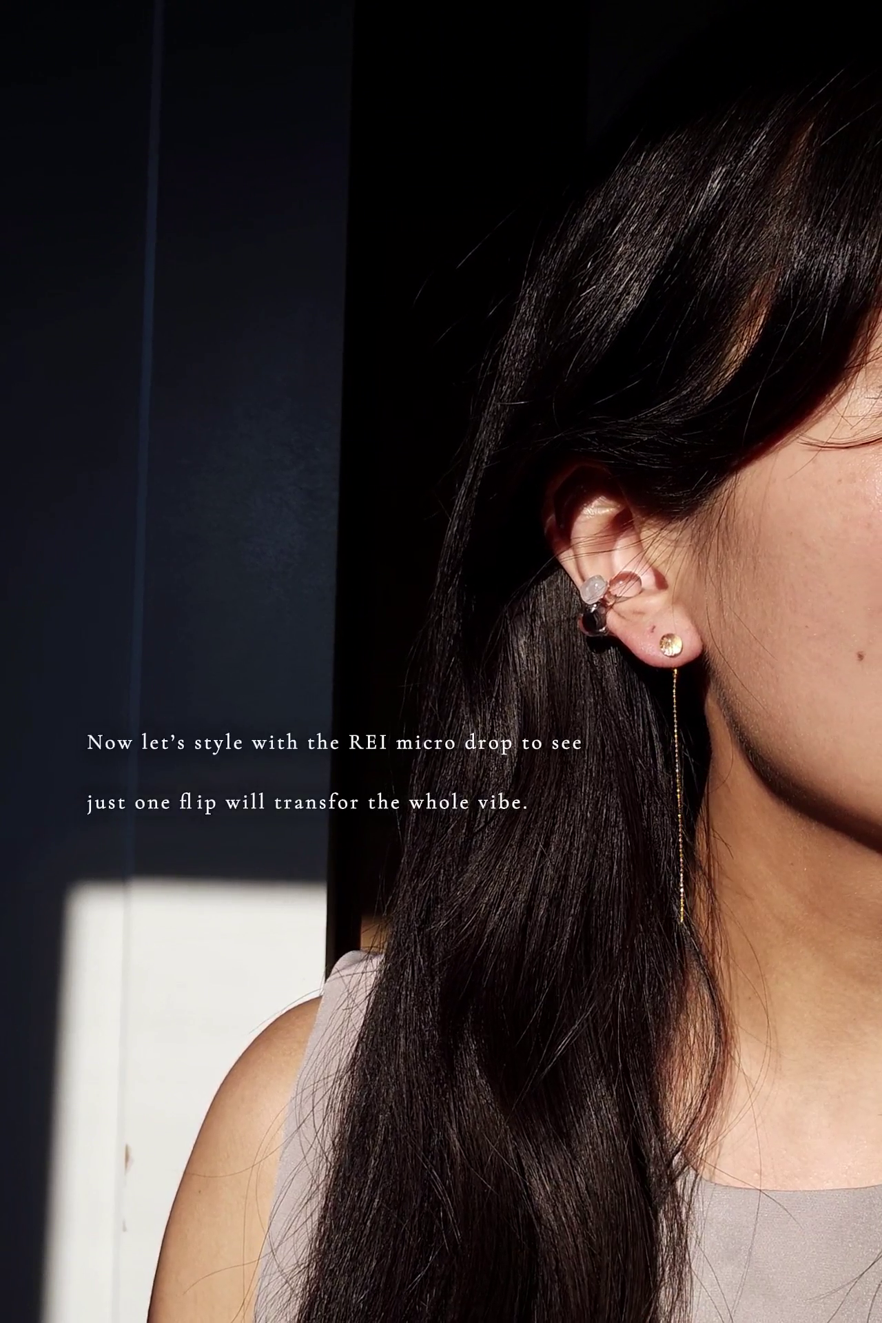 REI gold / reversible ear cuff
