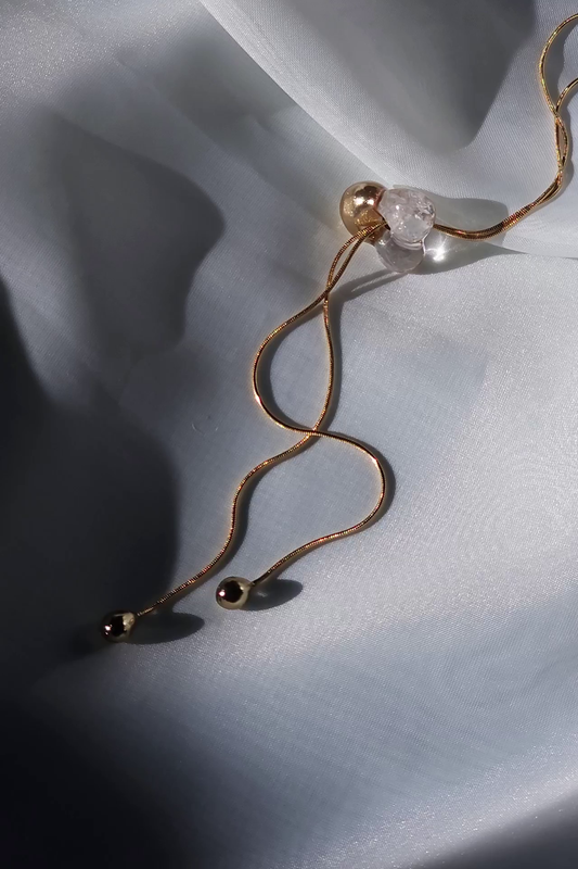 REI gold / multiway tie necklace