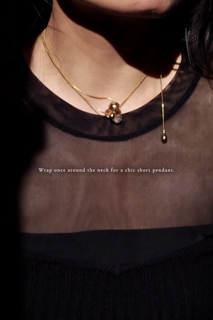 REI gold / multiway tie necklace