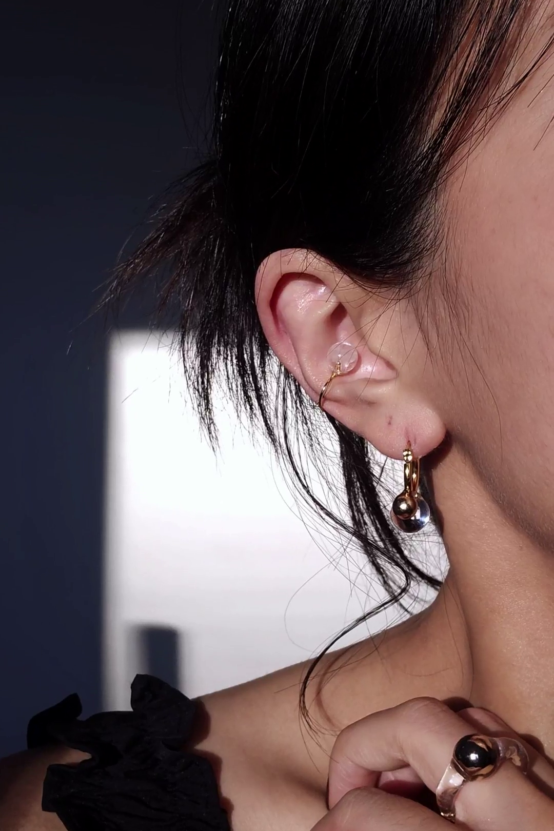 REI gold / chain ear cuff