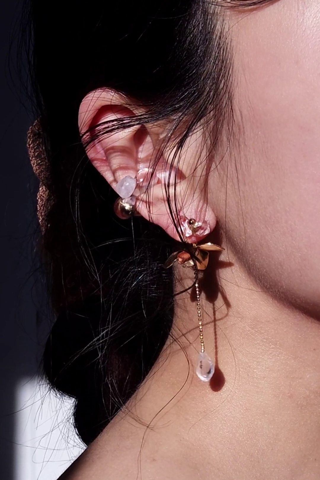 REI gold / reversible ear cuff