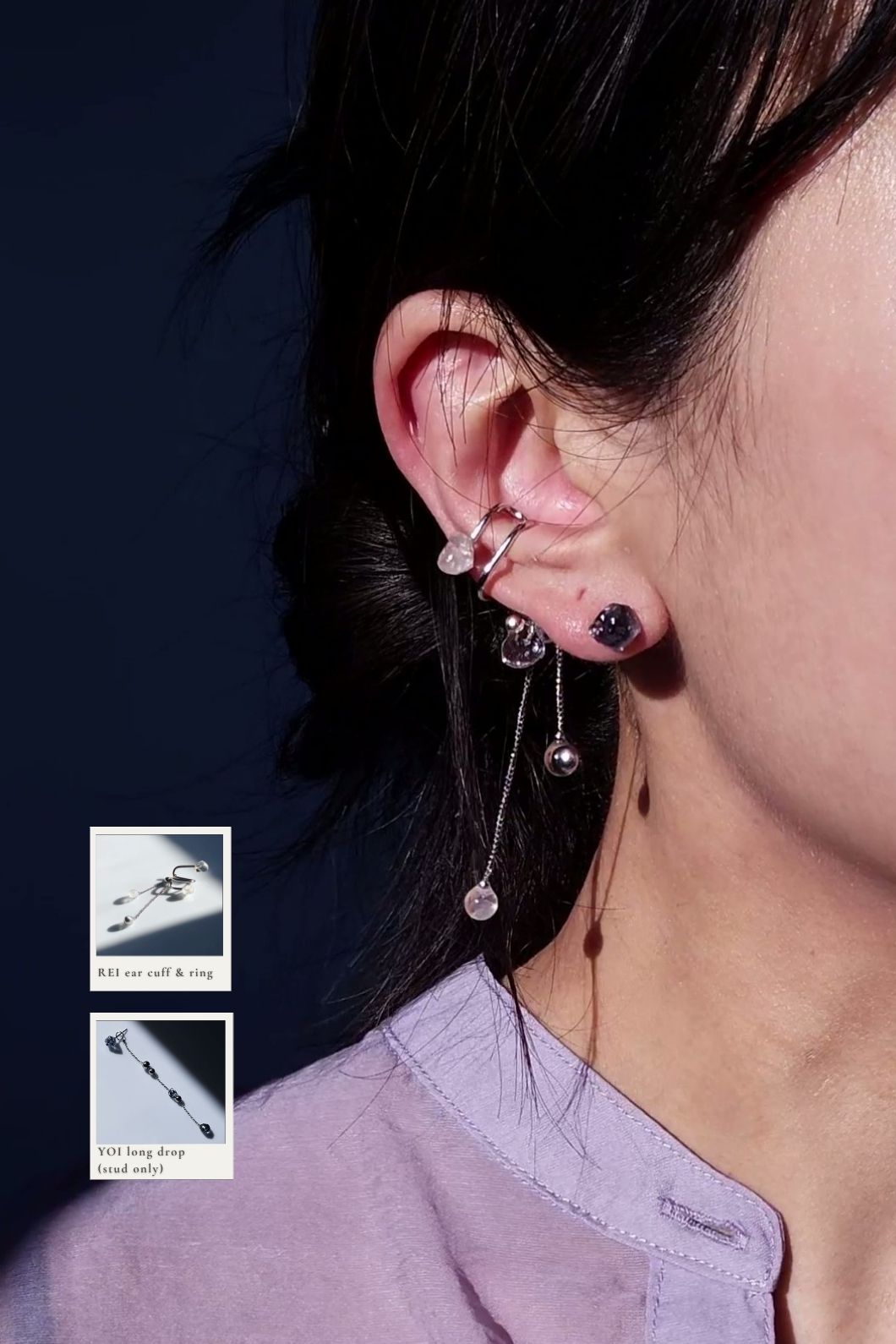 REI silver / ear cuff & ring